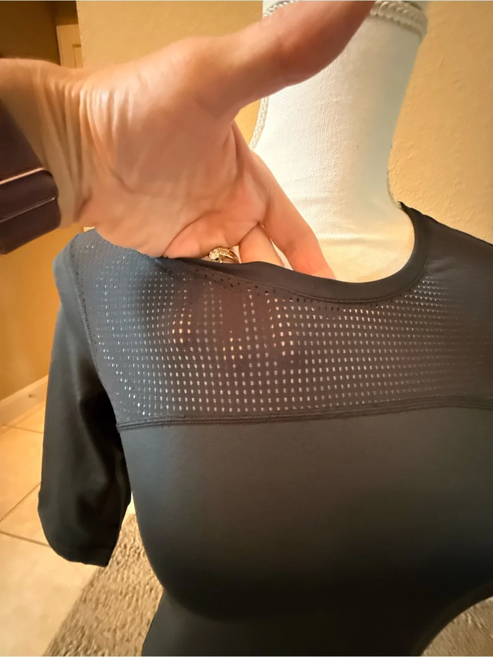 Nike Black Short Sleeve Mesh Yoke Performance Tee